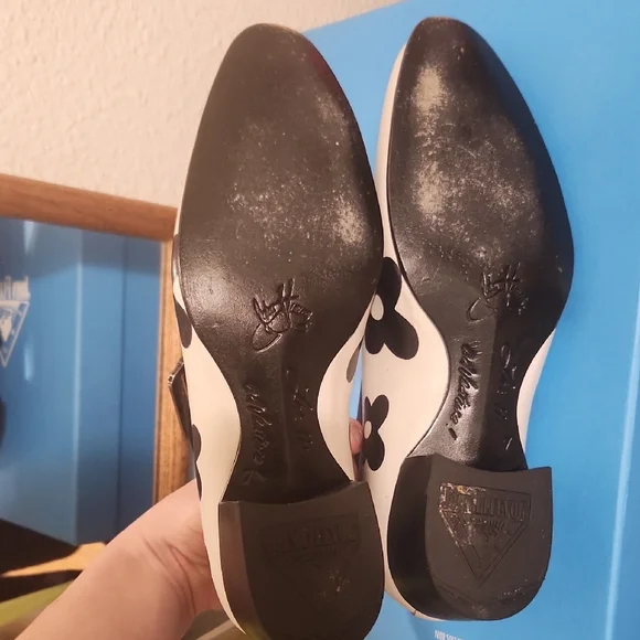 Fluevog FIGARO Foral Black and White Buckle Shoes - Picture 7 of 7